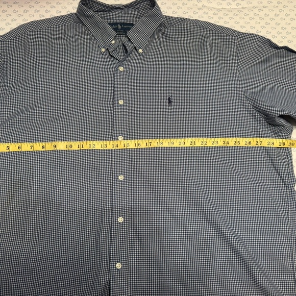 Ralph Lauren Men’s Blue Checked XXL Button Down Shirt - Picture 4 of 6
